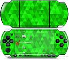 Sony PSP 3000 Decal Style Skin - Triangle Mosaic Green