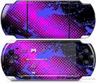 Sony PSP 3000 Decal Style Skin - Halftone Splatter Blue Hot Pink