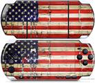 Sony PSP 3000 Decal Style Skin - Painted Faded and Cracked USA American Flag