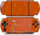 Sony PSP 3000 Decal Style Skin - Anchors Away Burnt Orange