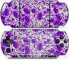 Sony PSP 3000 Decal Style Skin - Scattered Skulls Purple