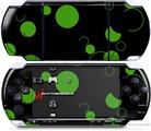 Sony PSP 3000 Decal Style Skin - Lots of Dots Green on Black