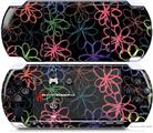 Sony PSP 3000 Decal Style Skin - Kearas Flowers on Black