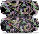 Sony PSP 3000 Decal Style Skin - Neon Swoosh on Black