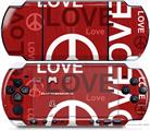 Sony PSP 3000 Decal Style Skin - Love and Peace Red