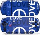 Sony PSP 3000 Decal Style Skin - Love and Peace Blue