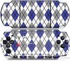 Sony PSP 3000 Decal Style Skin - Argyle Blue and Gray