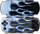 Sony PSP 3000 Decal Style Skin - Metal Flames Blue