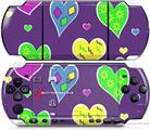 Sony PSP 3000 Decal Style Skin - Crazy Hearts