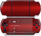 Sony PSP 3000 Decal Style Skin - Simulated Brushed Metal Red