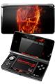 Nintendo 3DS Decal Style Skin - Flaming Fire Skull Orange