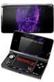 Nintendo 3DS Decal Style Skin - Flaming Fire Skull Purple