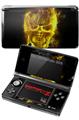 Nintendo 3DS Decal Style Skin - Flaming Fire Skull Yellow