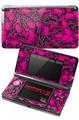 Nintendo 3DS Decal Style Skin - Scattered Skulls Hot Pink
