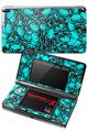 Nintendo 3DS Decal Style Skin - Scattered Skulls Neon Teal