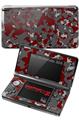 Nintendo 3DS Decal Style Skin - WraptorCamo Old School Camouflage Camo Red Dark