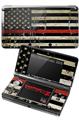Nintendo 3DS Decal Style Skin - Painted Faded and Cracked Red Line USA American Flag