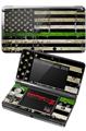 Nintendo 3DS Decal Style Skin - Painted Faded and Cracked Green Line USA American Flag