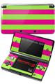 Nintendo 3DS Decal Style Skin - Kearas Psycho Stripes Neon Green and Hot Pink