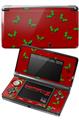 Nintendo 3DS Decal Style Skin - Christmas Holly Leaves on Red