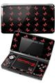 Nintendo 3DS Decal Style Skin - Pastel Butterflies Red on Black