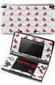 Nintendo 3DS Decal Style Skin - Pastel Butterflies Red on White