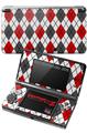 Nintendo 3DS Decal Style Skin - Argyle Red and Gray