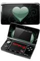 Nintendo 3DS Decal Style Skin - Glass Heart Grunge Seafoam Green