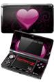 Nintendo 3DS Decal Style Skin - Glass Heart Grunge Hot Pink