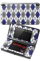 Nintendo 3DS Decal Style Skin - Argyle Blue and Gray