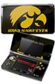 Nintendo 3DS Decal Style Skin - Iowa Hawkeyes Tigerhawk Gold on Black