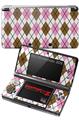 Nintendo 3DS Decal Style Skin - Argyle Pink and Brown