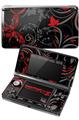 Nintendo 3DS Decal Style Skin - Twisted Garden Gray and Red