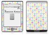 Kearas Hearts White - Decal Style Skin (fits 4th Gen Kindle with 6inch display and no keyboard)