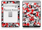 Sexy Girl Silhouette Camo Red - Decal Style Skin (fits 4th Gen Kindle with 6inch display and no keyboard)