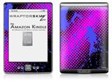 Halftone Splatter Blue Hot Pink - Decal Style Skin (fits 4th Gen Kindle with 6inch display and no keyboard)
