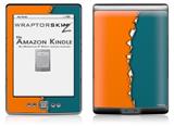 Ripped Colors Orange Seafoam Green - Decal Style Skin (fits 4th Gen Kindle with 6inch display and no keyboard)