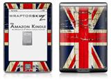 Painted Faded and Cracked Union Jack British Flag - Decal Style Skin (fits 4th Gen Kindle with 6inch display and no keyboard)
