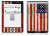 Painted Faded and Cracked USA American Flag - Decal Style Skin (fits 4th Gen Kindle with 6inch display and no keyboard)