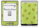 Anchors Away Sage Green - Decal Style Skin (fits 4th Gen Kindle with 6inch display and no keyboard)