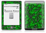 Scattered Skulls Green - Decal Style Skin (fits 4th Gen Kindle with 6inch display and no keyboard)