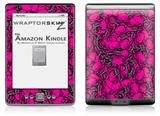 Scattered Skulls Hot Pink - Decal Style Skin (fits 4th Gen Kindle with 6inch display and no keyboard)