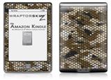 HEX Mesh Camo 01 Brown - Decal Style Skin (fits 4th Gen Kindle with 6inch display and no keyboard)