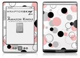 Lots of Dots Pink on White - Decal Style Skin (fits 4th Gen Kindle with 6inch display and no keyboard)