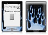 Metal Flames Blue - Decal Style Skin (fits 4th Gen Kindle with 6inch display and no keyboard)