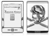 Chrome Skull on White - Decal Style Skin (fits 4th Gen Kindle with 6inch display and no keyboard)