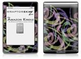 Neon Swoosh on Black - Decal Style Skin (fits 4th Gen Kindle with 6inch display and no keyboard)