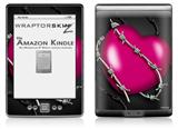 Barbwire Heart Hot Pink - Decal Style Skin (fits 4th Gen Kindle with 6inch display and no keyboard)