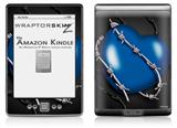 Barbwire Heart Blue - Decal Style Skin (fits 4th Gen Kindle with 6inch display and no keyboard)