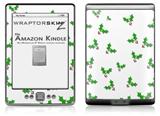 Christmas Holly Leaves on White - Decal Style Skin (fits 4th Gen Kindle with 6inch display and no keyboard)
